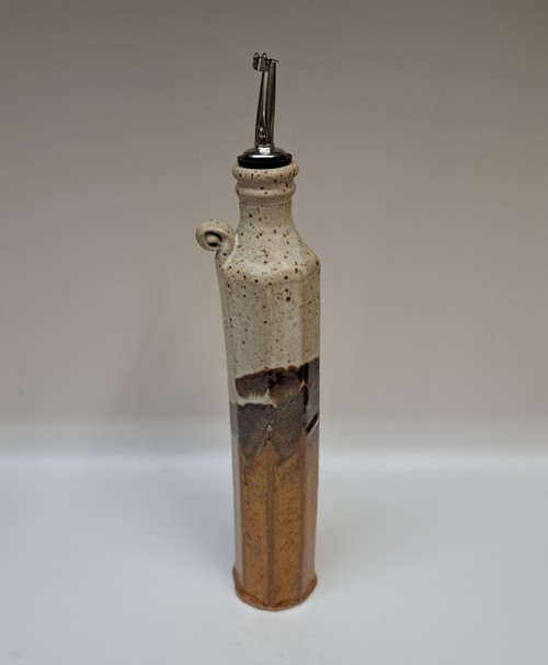 Click to view detail for #251243 Oil Cruet Ivory & Brown $24.50